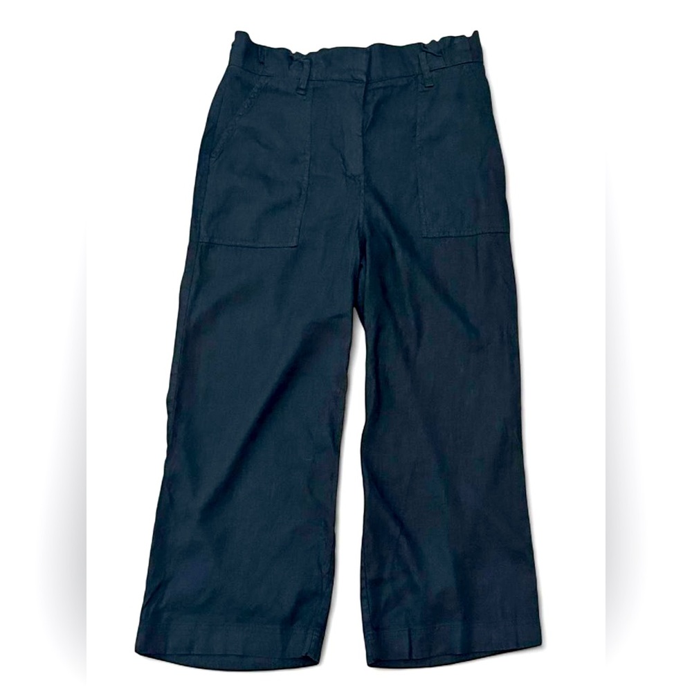 Calvin Klein High waisted linen blend Wide Leg trouser petite small SP PS bottom